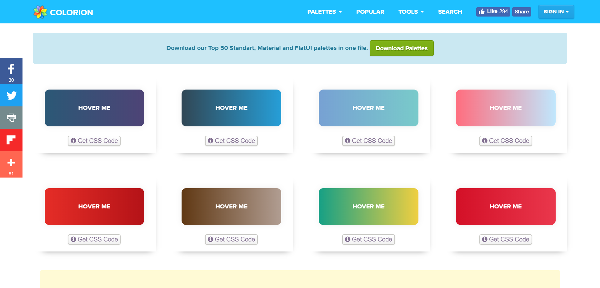 Curated Color Palettes